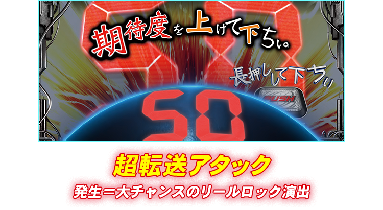 超転送アタック 発生＝大チャンスのリールロック演出